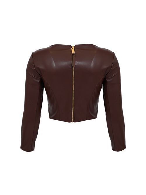 Top effetto nappa con logo embossed Elisabetta Franchi | MD02761E2644